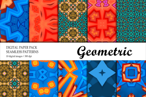 Background Digital Paper Blue Red Gold