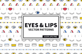 Eyes and Lips Seamless Patterns Set