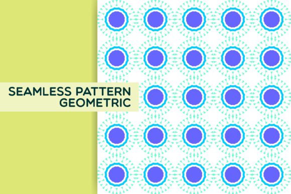 Ornament Mandala Seamless Pattern with Blue Dots