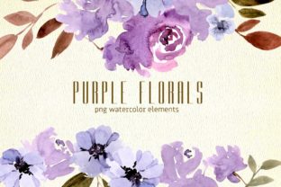 Purple Florals Watercolor Clipart for Creative Workflows